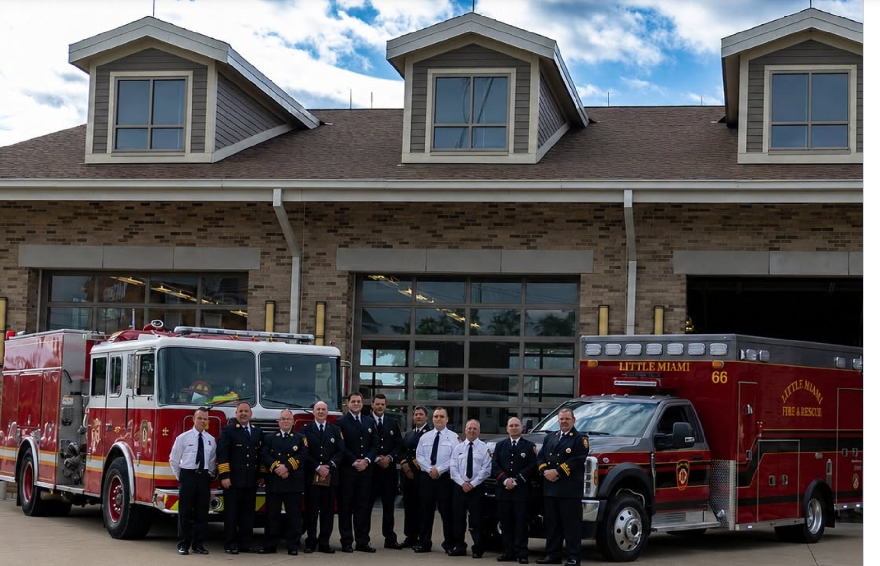 LMFR personnel with apparatus outside the station